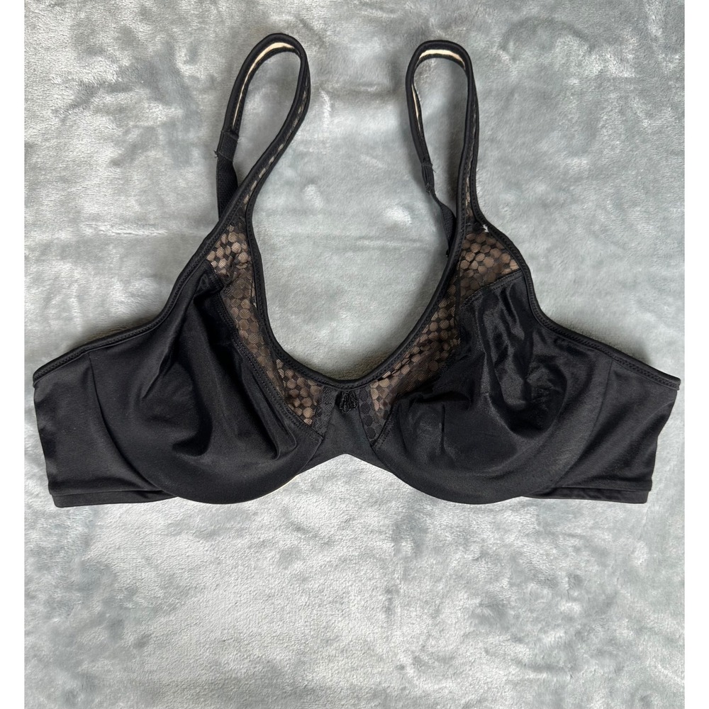 Bali Bra Women 36B Black Full Figure Underwire Lace‎ Mesh 3385 Comfort Strap